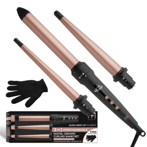 Hot & Hotter 3-in-1 Curling Wand Set - ANNS BEAUTY SUPPLY
