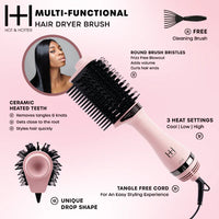Hot & Hotter Multifunctional 4-in-1 Hair Dryer Brush – Pressing Comb, Dryer, Curler & Styling Brush - ANNS BEAUTY SUPPLY