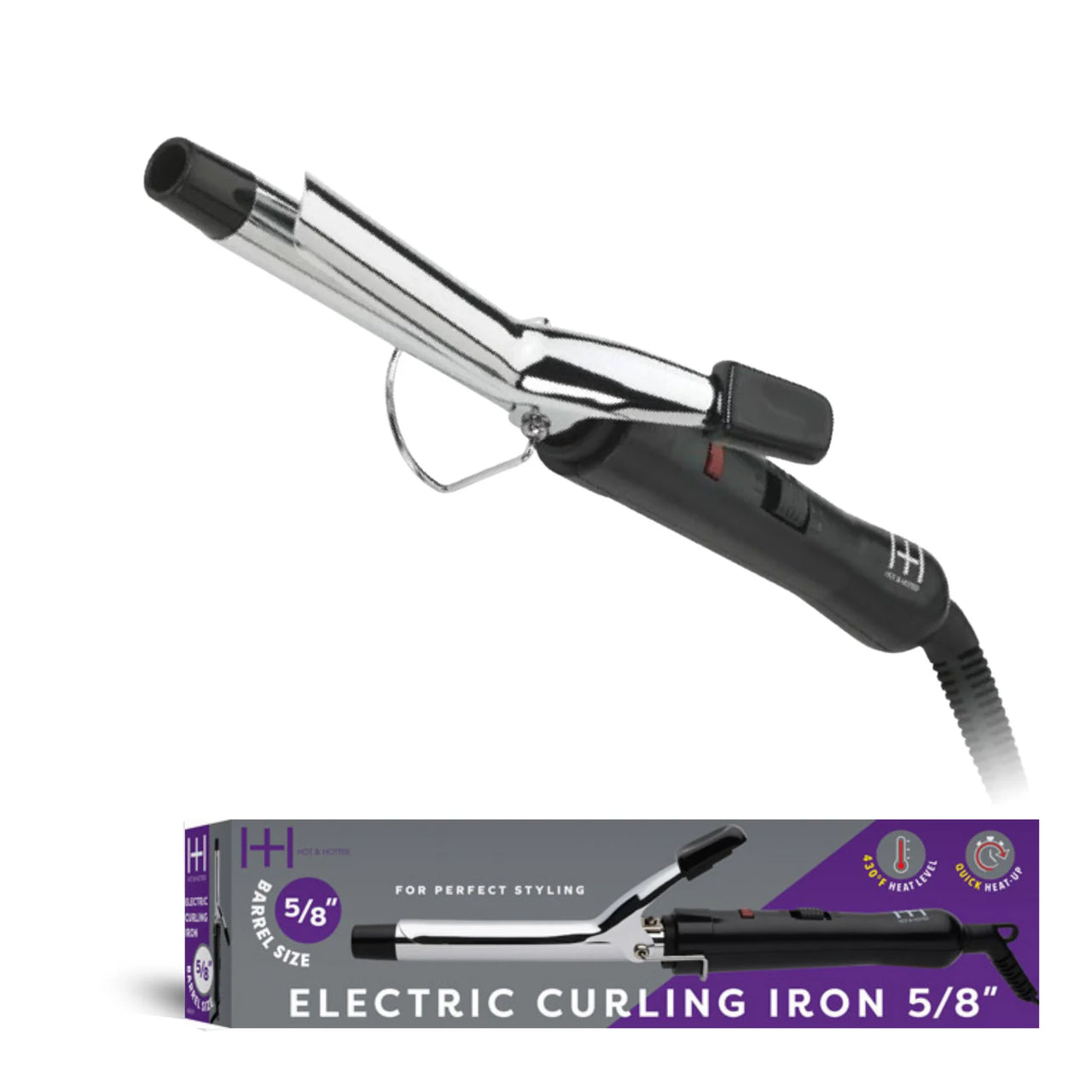 Hot & Hotter Electric Curling Iron – 5/8" Barrel – Up to 430°F - ANNS BEAUTY SUPPLY