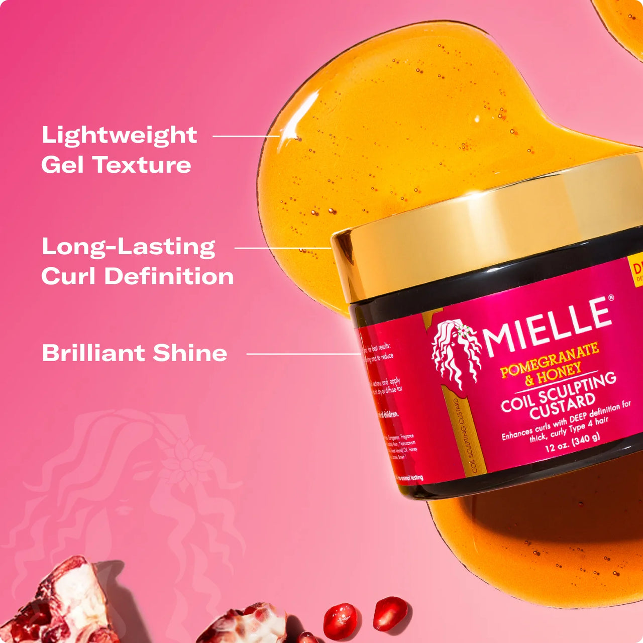 Mielle Pomegranate & Honey Coil Sculpting Custard 12 oz. (340 g)