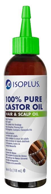 Isoplus 100 Percent Pure Castor Oil Hair and Scalp Oil 4 oz - ANNS BEAUTY SUPPLY
