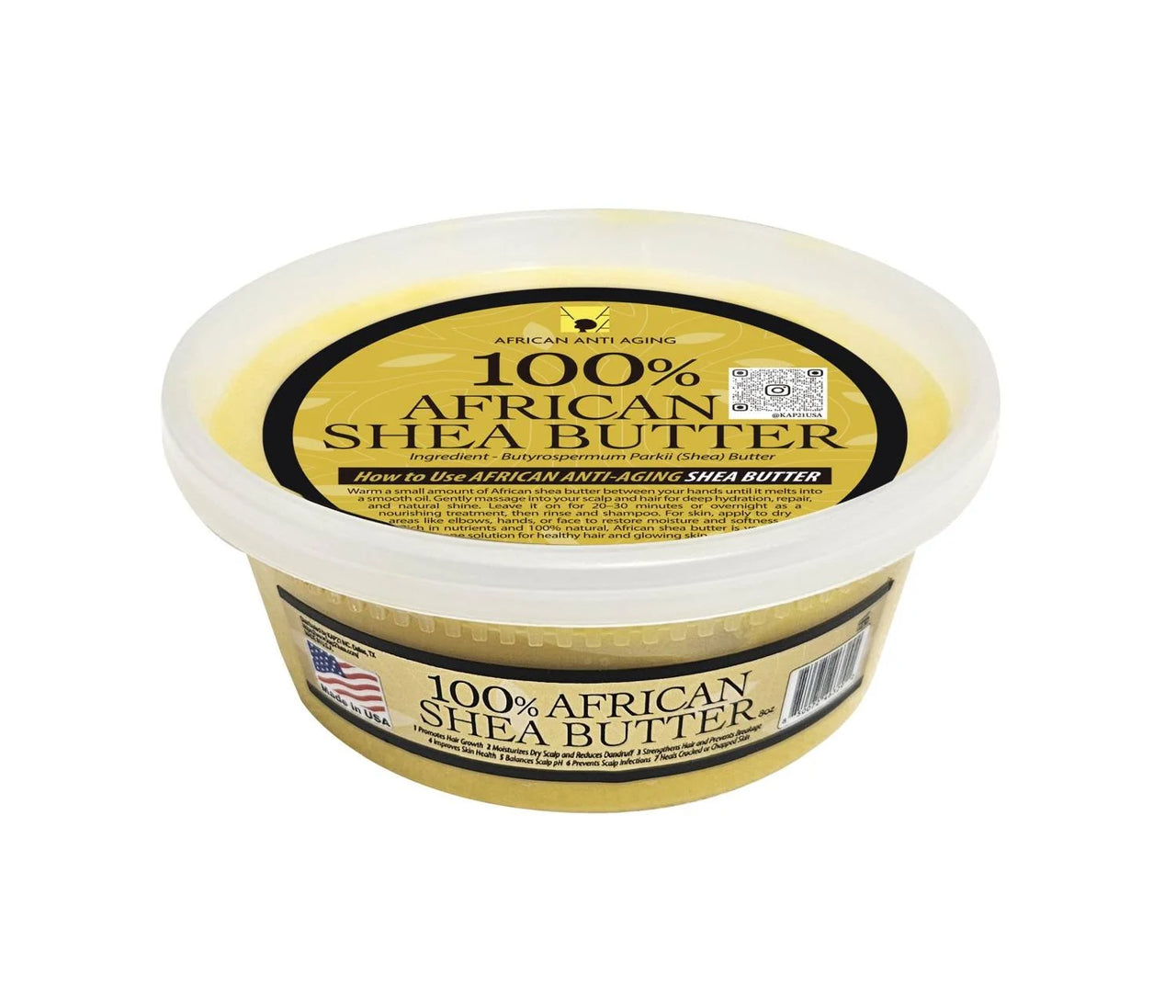 African Anti Aging 100% African Shea Butter 8 oz – Pure Natural Skin & Hair Moisturizer