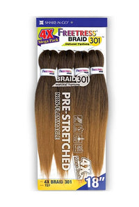 Freetress 4X Mega Pack Pre-Stretched Braid 301 - 18 Inch - ANNS BEAUTY SUPPLY