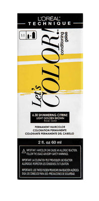 L’Oréal Technique Let's COLOR Permanent Gel Hair Color – 6.30 Shimmering Citrine (Light Golden Brown, Gold Base) – 2 fl oz - ANNS BEAUTY SUPPLY