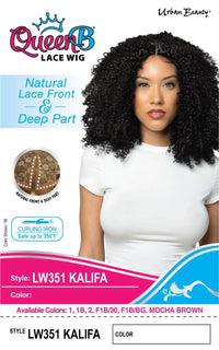 Urban Beauty Queen B Natural Lace Front Deep Part Curly Wig LW351 Kalifa