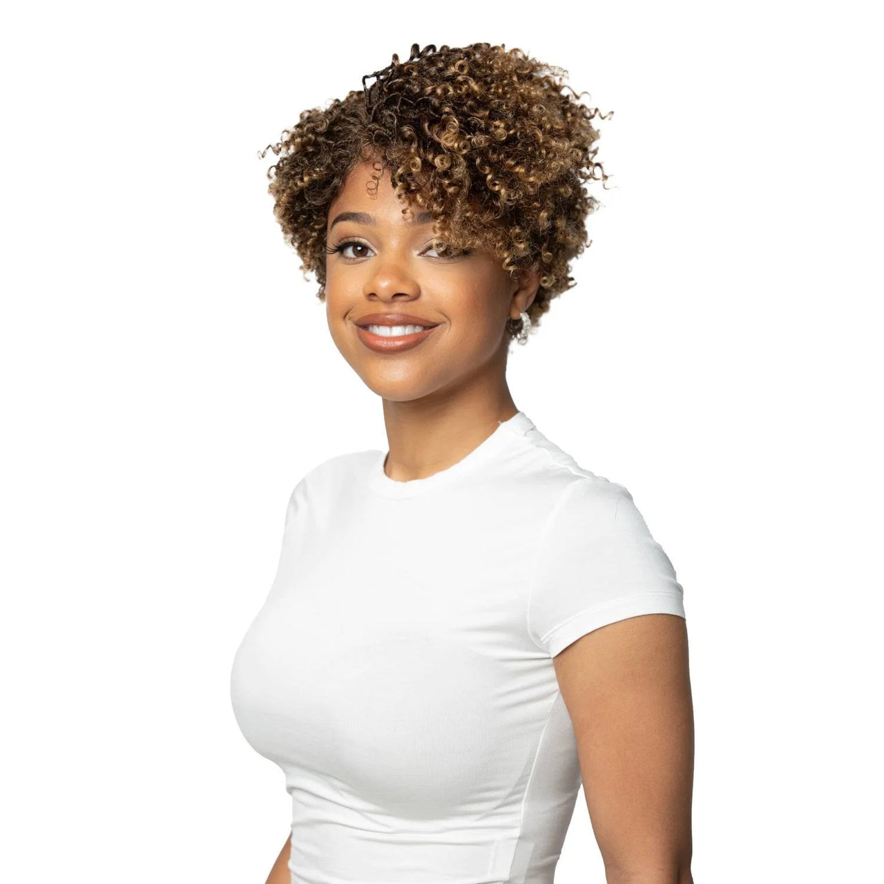 Urban Beauty Queen B Natural Lace Front Deep Part Short Curly Wig LW361 Tanisha