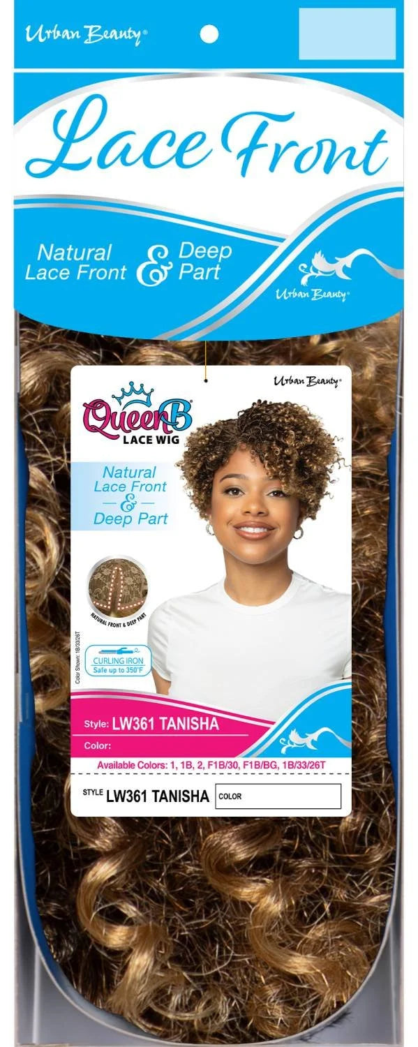 Urban Beauty Queen B Natural Lace Front Deep Part Short Curly Wig LW361 Tanisha