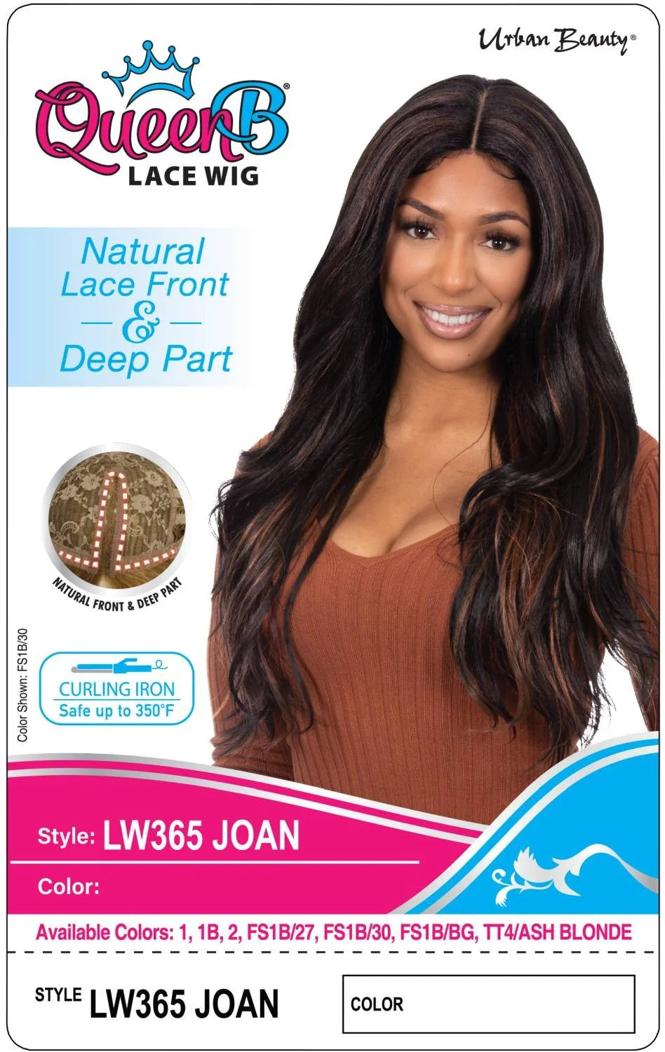 Urban Beauty Queen B Natural Lace Front Deep Part Wig LW365 Joan