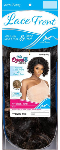 Urban Beauty Queen B Natural Lace Front Deep Part Short Curly Wig LW387 Tobi