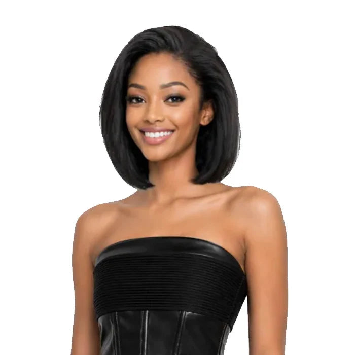 Bobbi Boss 100% Unprocessed Human Hair Full Cap Drawstring Wig – Straight 12" MHFC004