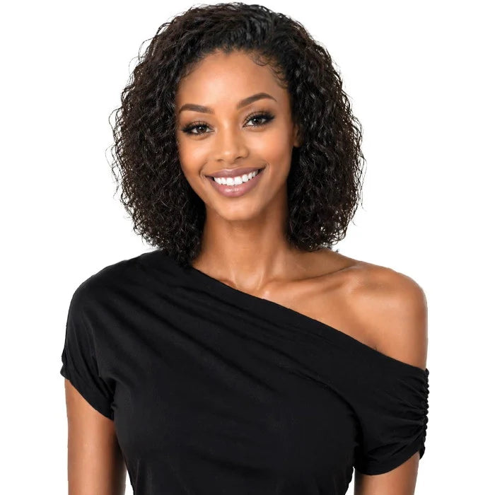 Bobbi Boss 100% Unprocessed Human Hair Full Cap Drawstring Wig – Water Wave 12" MHFC006
