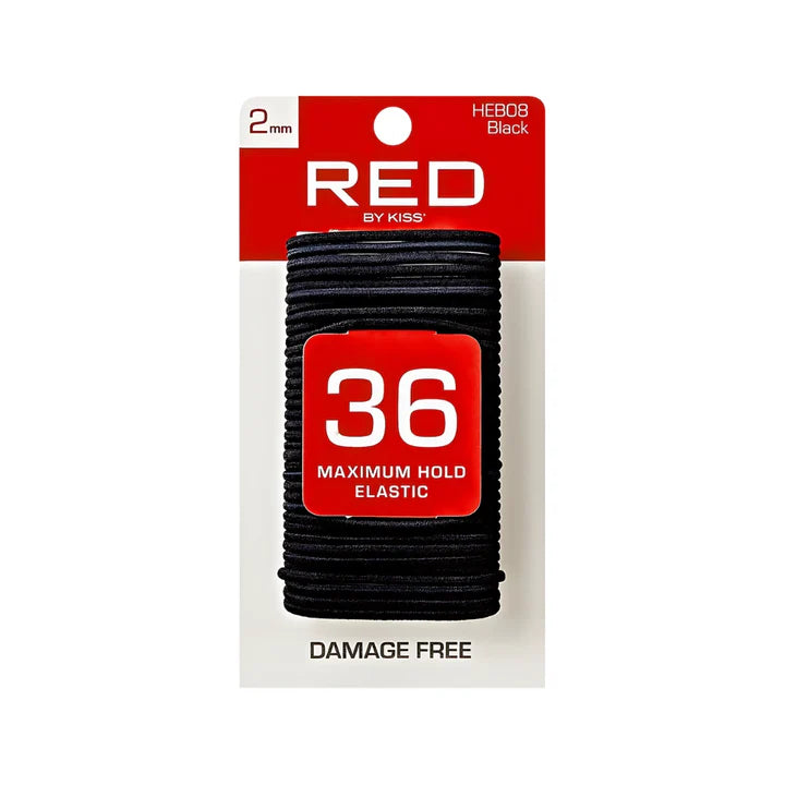 RED by KISS Maximum Hold Elastic Hair Bands – 2mm Black (HEB08)