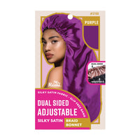 Ms. Remi Dual Sided Adjustable Silky Satin Braid Bonnet Purple #3708 - ANNS BEAUTY SUPPLY