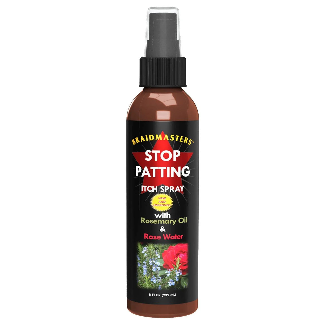 Braidmasters Stop Patting Itch Spray with Rosemary Oil & Rose Water – 8 fl oz