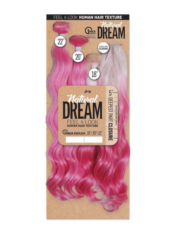 Zury Sis Natural Dream Feel Look Human Hair Texture Multi Body Wave 18 20 22 with 5 Deep Closure - ANNS BEAUTY SUPPLY