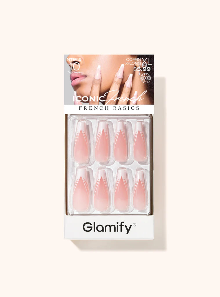 Glamify Iconic French Basics Coffin X Long Press On Nails NTIF15