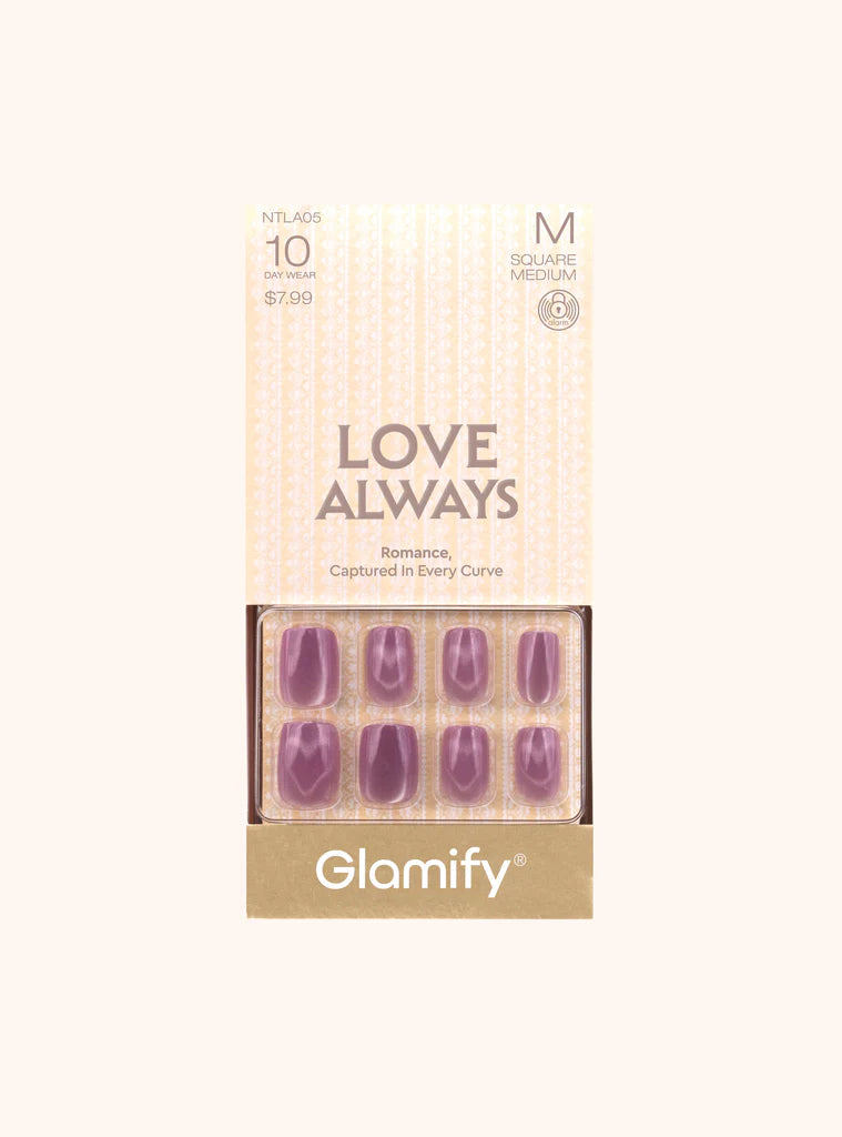 Glamify Love Always Press On Nails Medium Square NTLA05 - ANNS BEAUTY SUPPLY