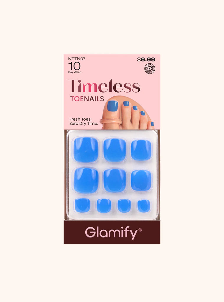 Glamify Timeless Toenails Press On Bright Blue NTTN07 - ANNS BEAUTY SUPPLY