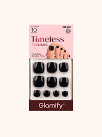 Glamify Timeless Toenails Press On Glossy Black NTTN08 - ANNS BEAUTY SUPPLY