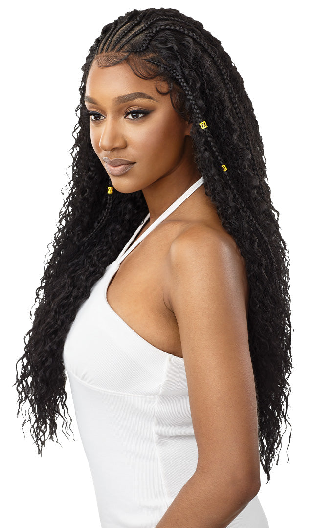 Outre 13"x 4" Pre-Braided Feed-In-Stitch Braid Lace Front Wig Ripple Wave 30" - Elevate Styles