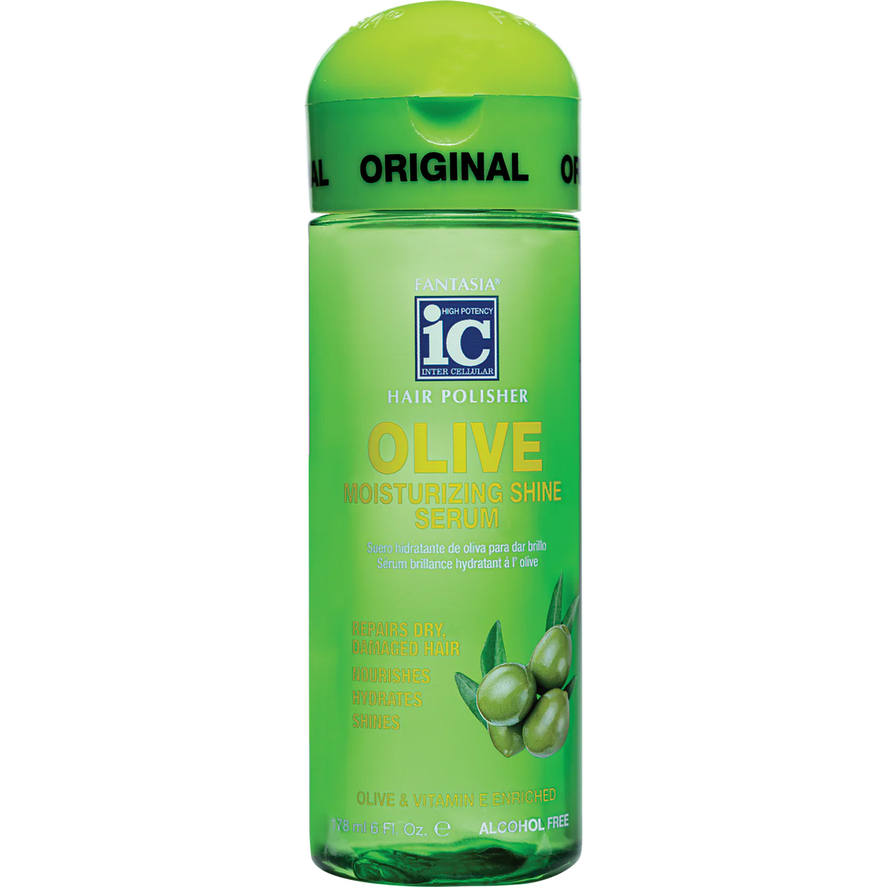 Fantasia IC Hair Polisher Olive Moisturizing Shine Serum 6 Fl. Oz. / 178 mL