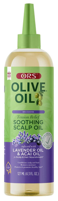 ORS Olive Oil Braidzone Tension Relief Soothing Scalp Oil Lavender Oil & Acai Oil 4.3 oz