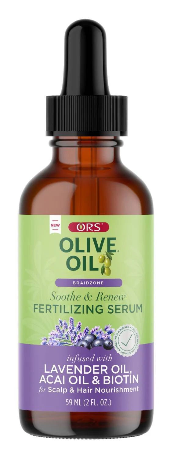 ORS Olive Oil Braidzone Soothe and Renew Fertilizing Serum 2 oz - ANNS BEAUTY SUPPLY