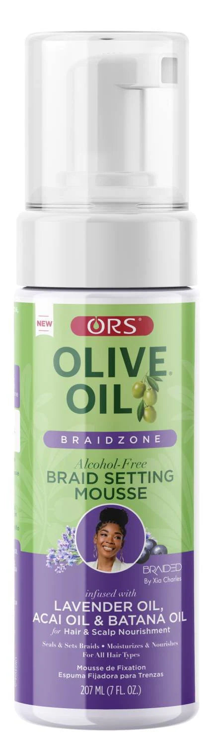 ORS Olive Oil Braidzone Alcohol-Free Braid Setting Mousse 7 fl oz
