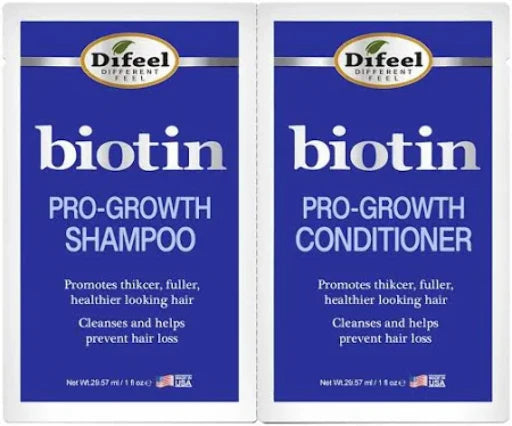 Difeel Biotin Pro-Growth Shampoo & Conditioner Duo Travel Packets (1 oz Each) - ANNS BEAUTY SUPPLY