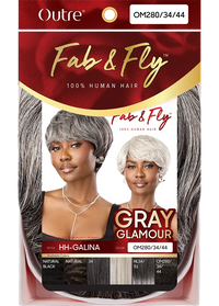 Outre Fab&Fly™ Gray Glamour 100% Unprocessed Human Hair Wig HH Galina QHFGGAL