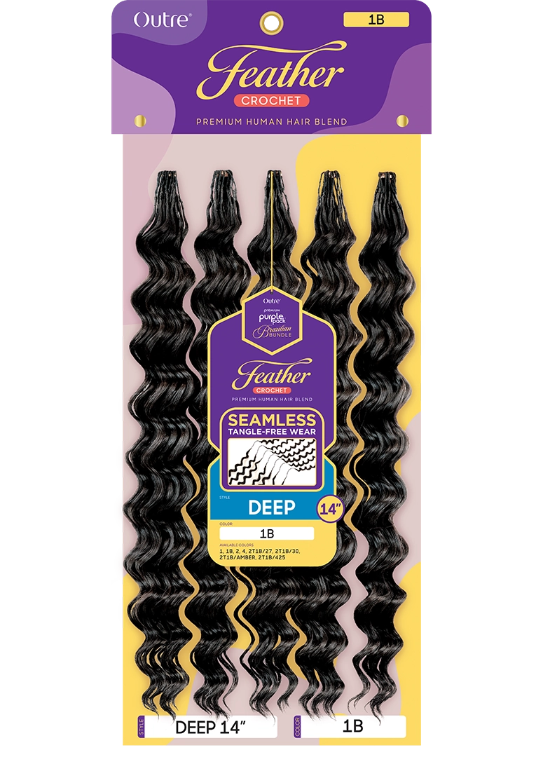 Premium Purple Pack Brazilian Bundle Feather Crochet Deep 14" by Outre