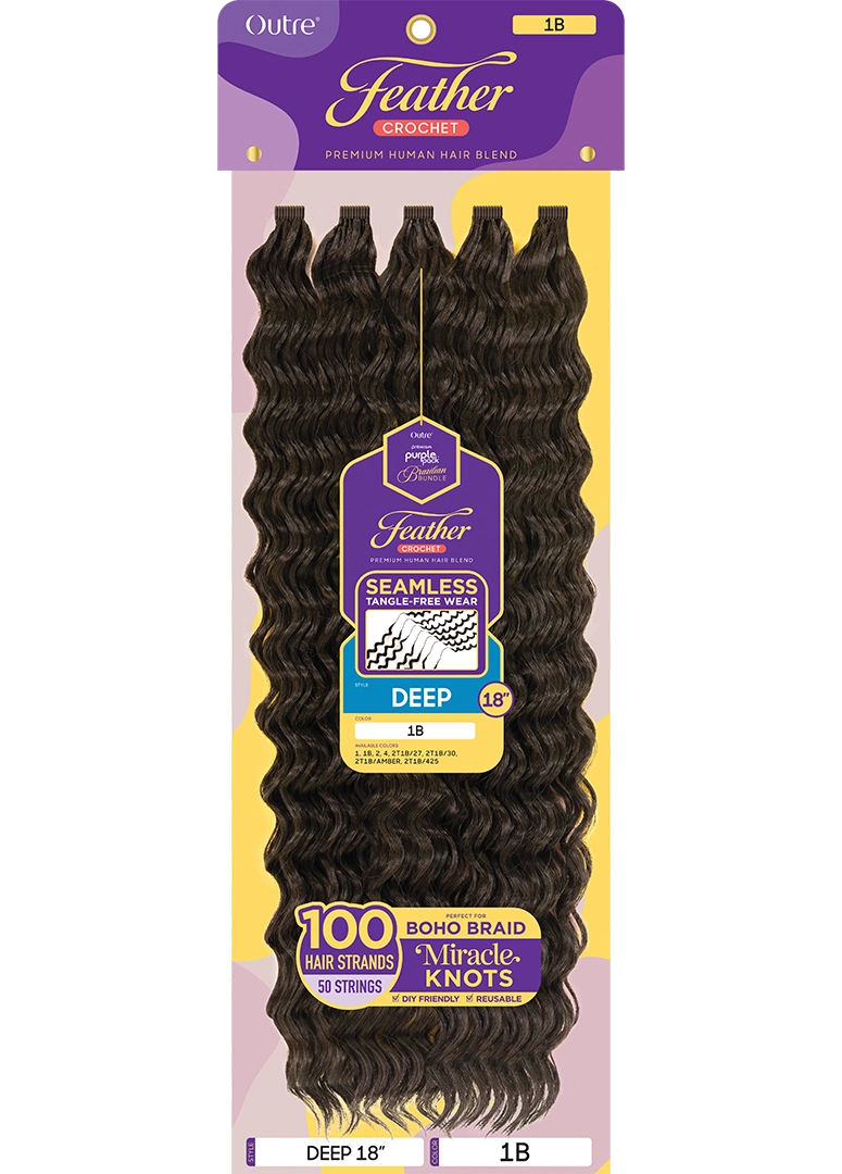 Outre Purple Pack Brazilian - Feather Crochet Deep 18" - ANNS BEAUTY SUPPLY