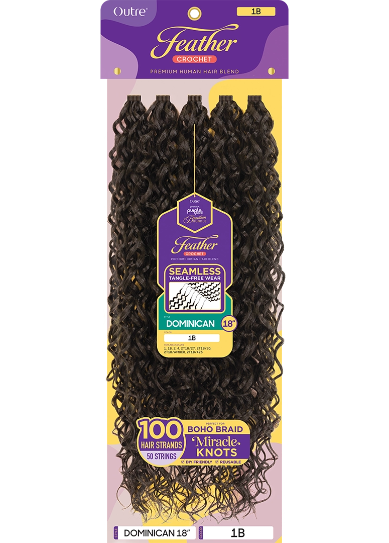 Outre Purple Pack Brazilian - Feather Crochet Dominican 18" - ANNS BEAUTY SUPPLY