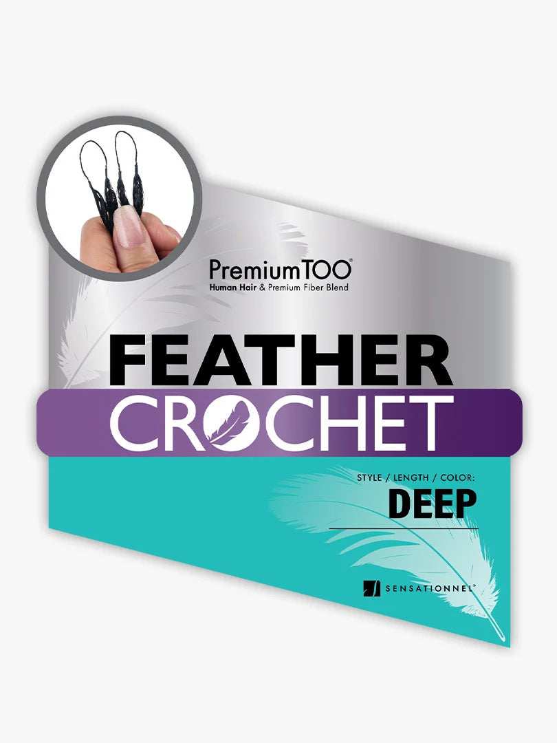 Sensationnel Premium Too Feather Crochet Deep Wave 14 Inch Human Hair Blend Braiding Hair - ANNS BEAUTY SUPPLY