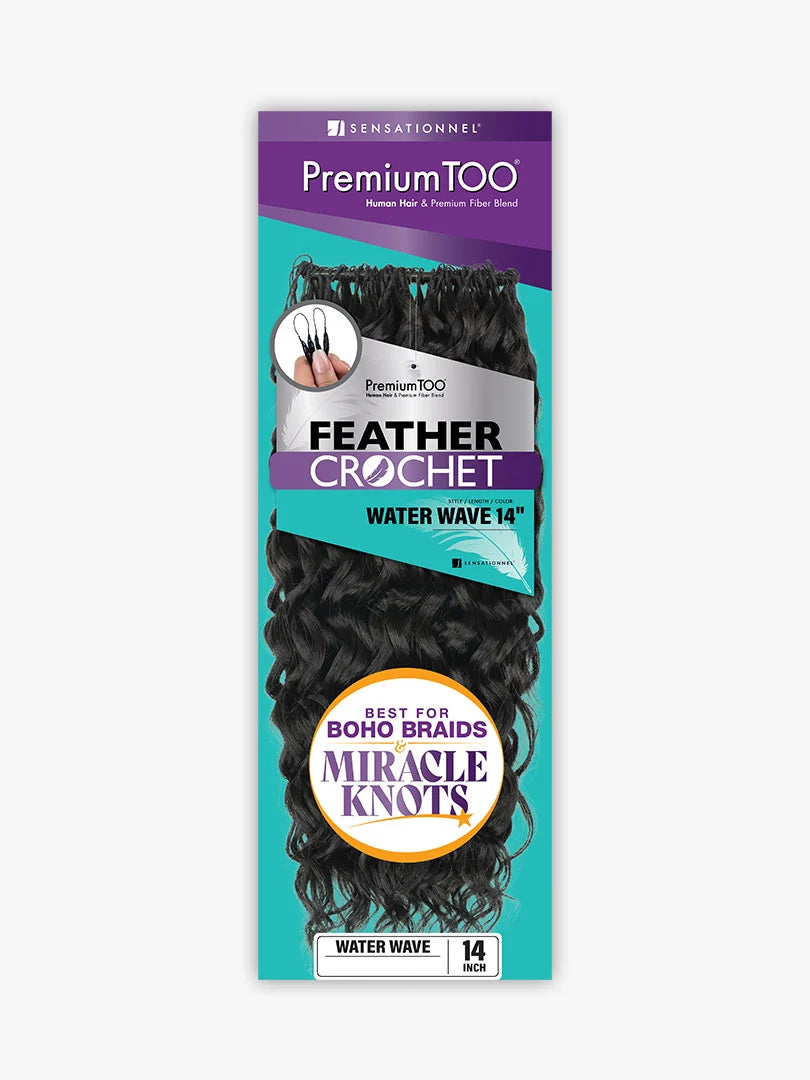 Sensationnel Premium Too Feather Crochet Water Wave 14 Inch Human Hair Blend Braiding Hair - ANNS BEAUTY SUPPLY