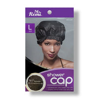 Ms. Remi Shower Cap Large Size 3534 Waterproof Vinyl Hair Cap Black - ANNS BEAUTY SUPPLY