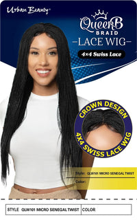 Urban Beauty Queen Braid 4x4 Swiss Lace Wig Micro Senegal Twist QLW101_Color 1