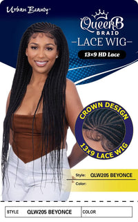 Urban Beauty Queen Braid Full Lace Wig Beyonce 13x9 HD Lace QLW205_1B