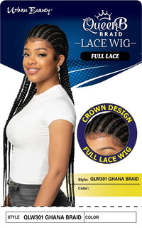 Queen B Braided Lace Wig Ghana Braid QLW301