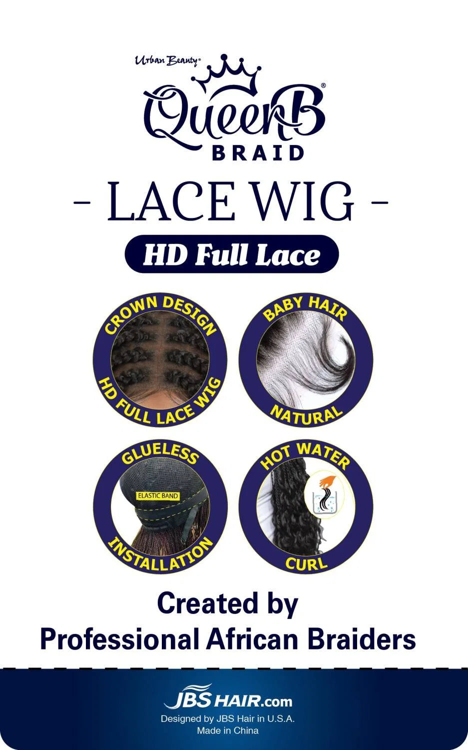 Urban Beauty Queen B HD Full Lace Box Braid Bob Wig 10" QLW317