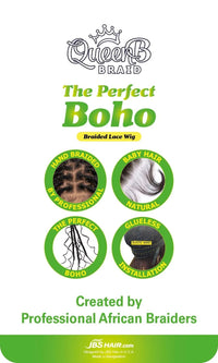 Queen B The Perfect Boho Braided Lace Wig QLW403 BOHO DEEP_COLOR 1B