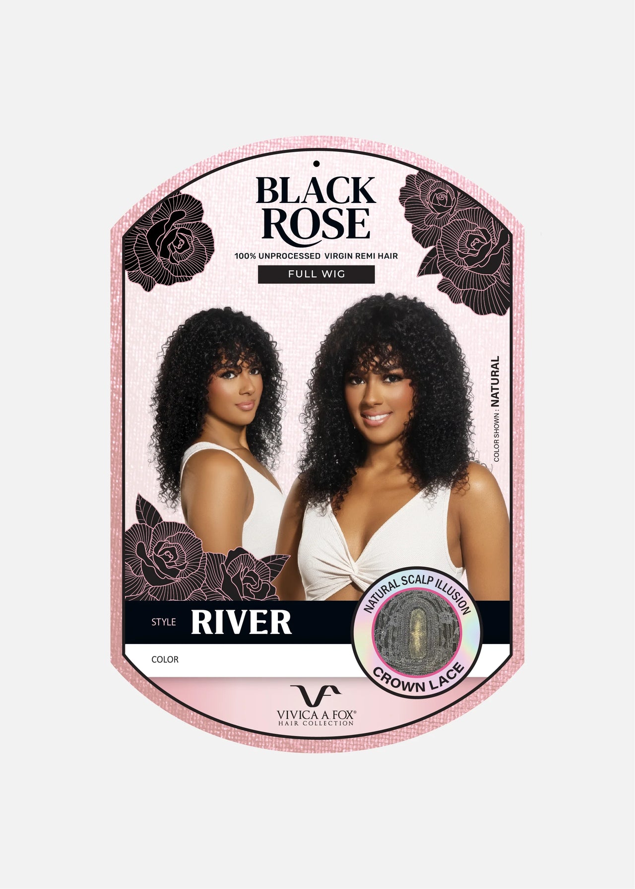 Vivica A. Fox Black Rose River Unprocessed Virgin Remi Hair Crown Lace Full Wig_Natural