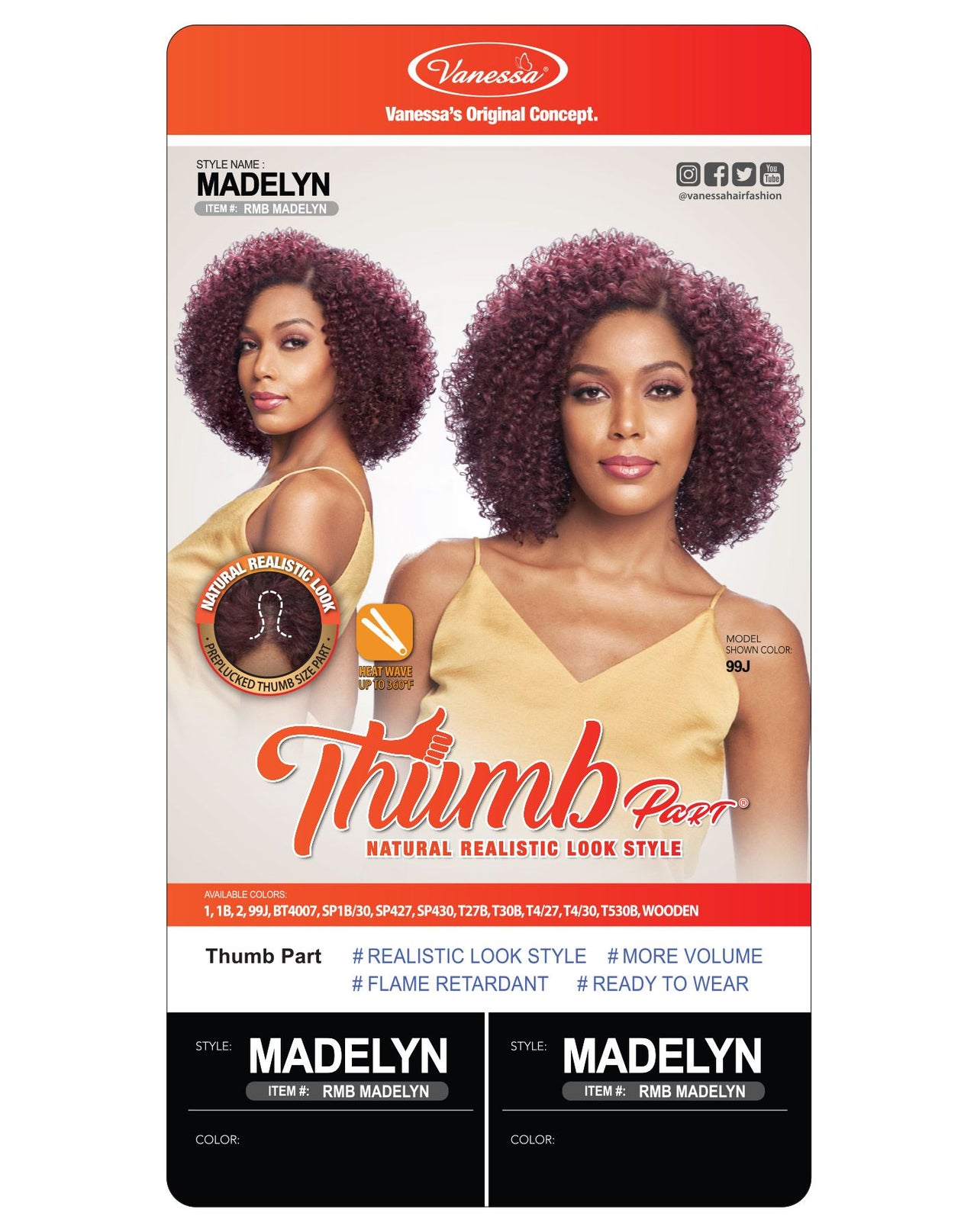 Vanessa Thumb Part Synthetic Wig RMB Madelyn - ANNS BEAUTY SUPPLY