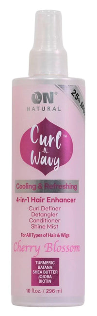 ON Natural Curl N Wavy Cooling and Refreshing 4 in 1 Hair Enhancer Cherry Blossom 10 oz