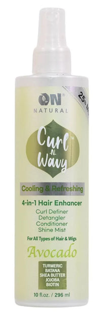 ON Natural Curl n Wavy Cooling and Refreshing 4 in 1 Hair Enhancer Avocado 10 oz - ANNS BEAUTY SUPPLY