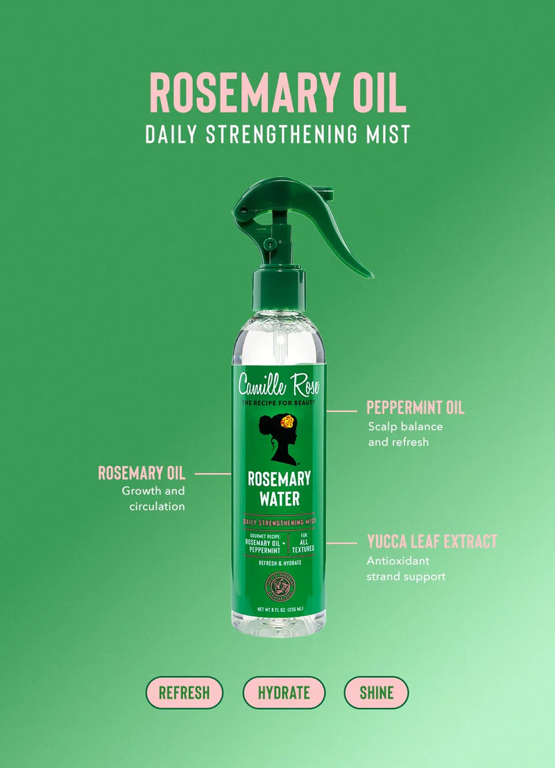 Camille Rose Rosemary Water Daily Strengthening Mist Net Wt 8 Fl Oz (236 mL)