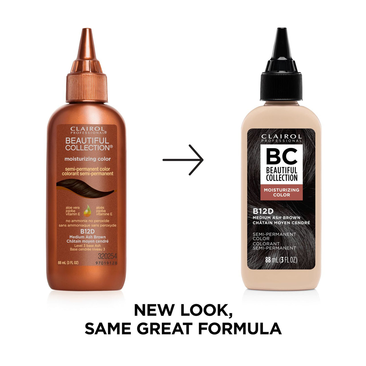 Clairol Professional BC Beautiful Collection Moisturizing Color B12D Medium Ash Brown 3 Fl. Oz. / 88 mL - ANNS BEAUTY SUPPLY