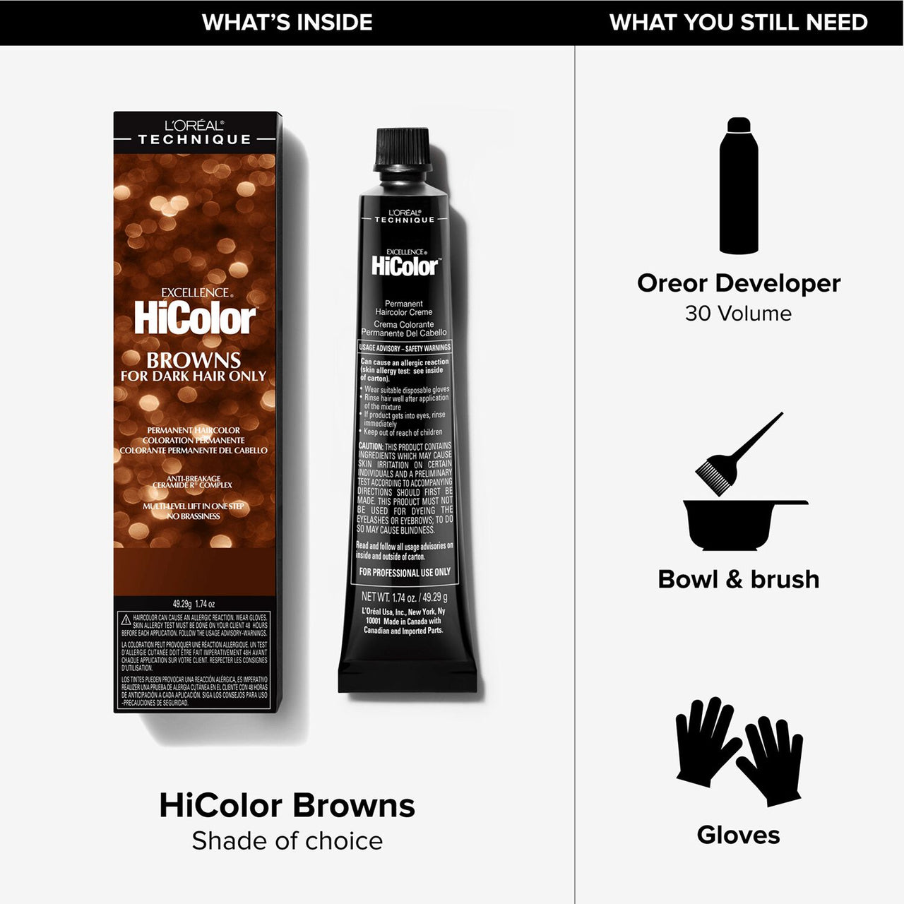 L'Oréal Excellence HiColor Browns Permanent Haircolor – H2 Cool Light Brown