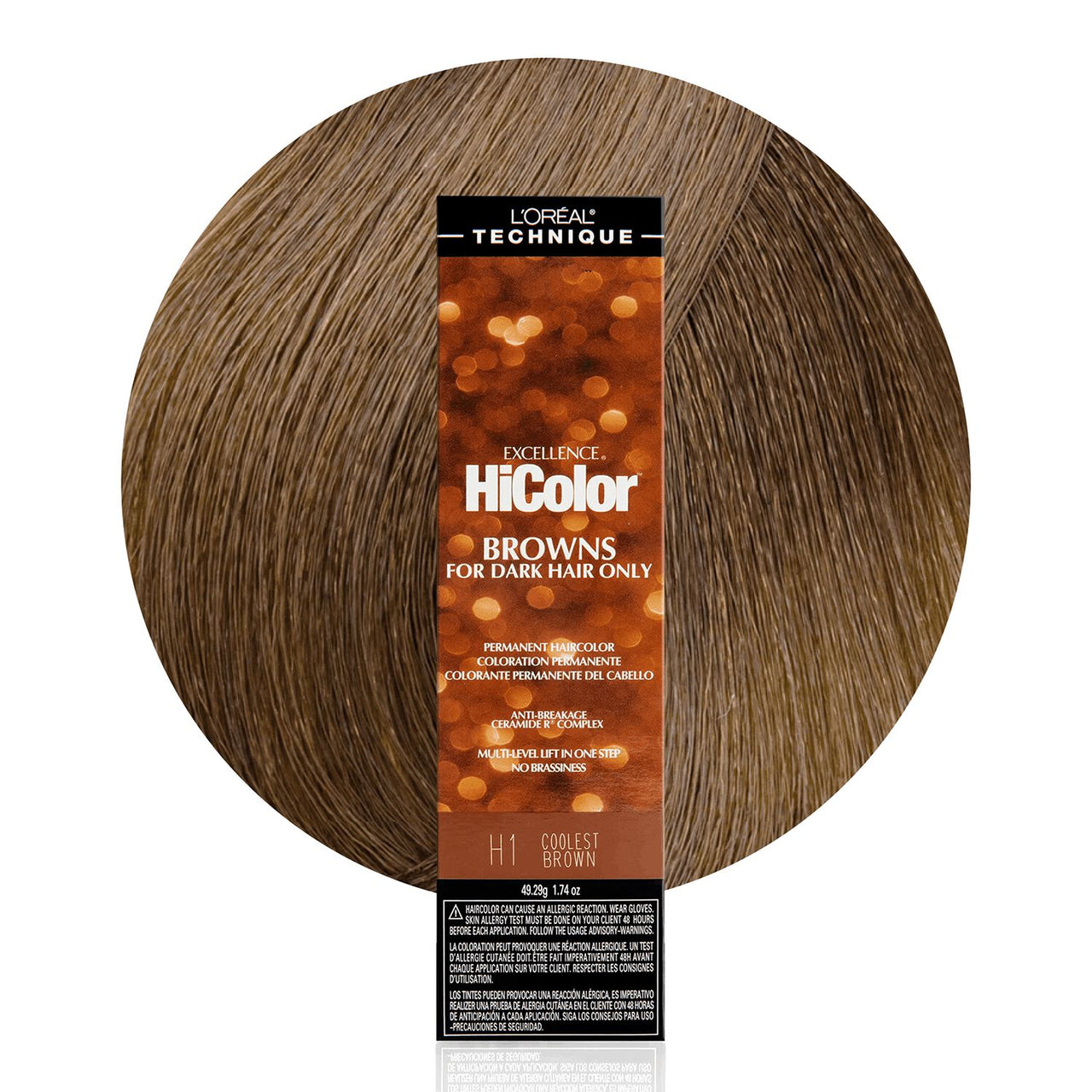 L'Oréal Excellence HiColor Browns Permanent Haircolor – H1 Coolest Brown