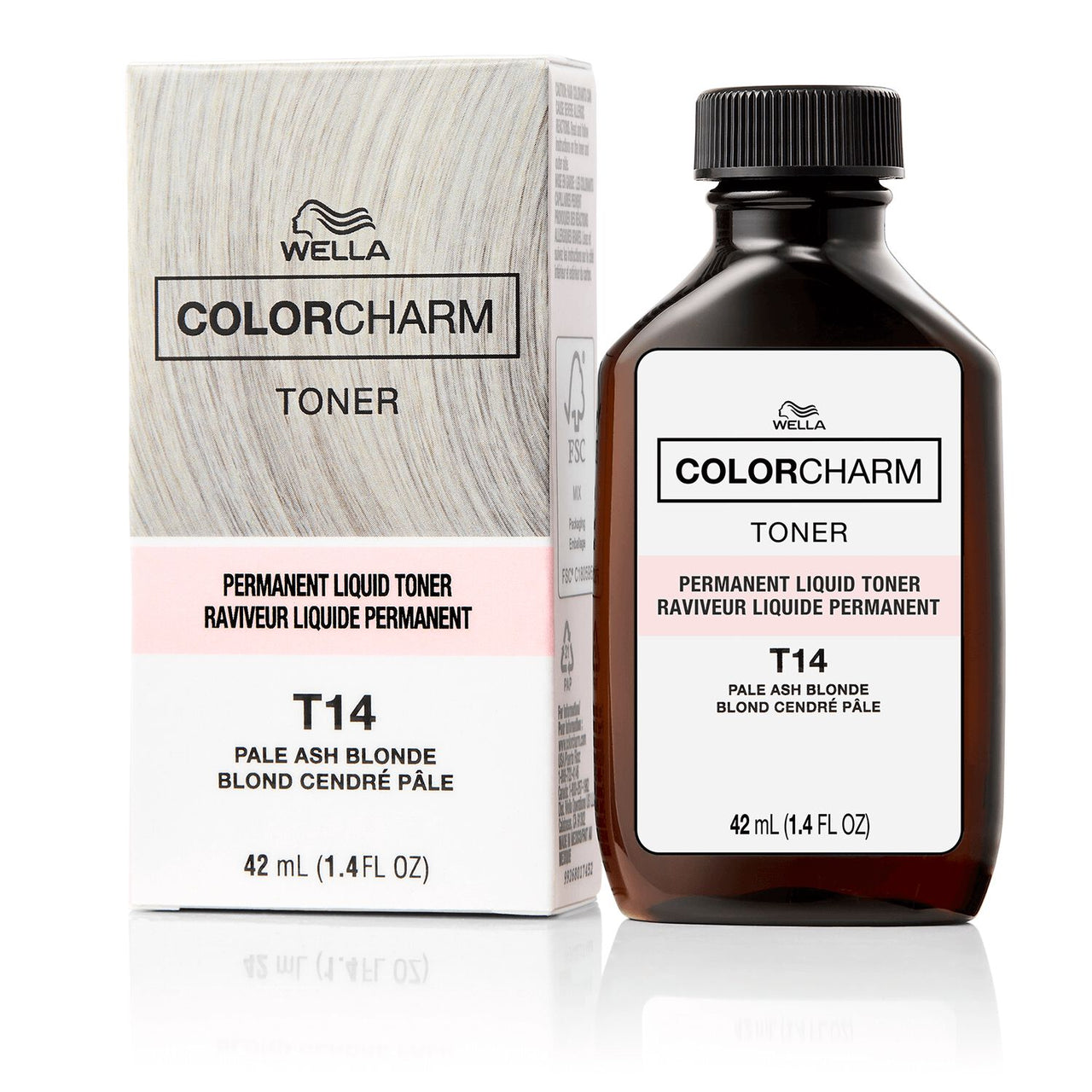 Wella Colorcharm Permanent Liquid Toner T14 Pale Ash Blonde 1.4 FL OZ (42 mL)